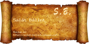 Salát Bálint névjegykártya